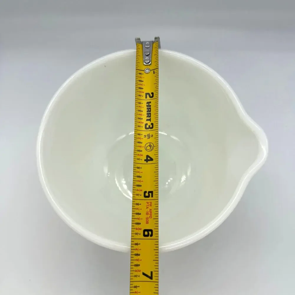 Vintage Pyrex Hamilton Beach White Milk Glass Ribbed Mixing Bowl 6.25